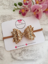 Load image into Gallery viewer, Gold Glitter Bow