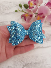 Load image into Gallery viewer, Blue Glitter Bow