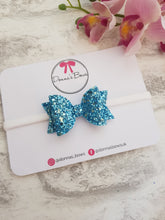 Load image into Gallery viewer, Blue Glitter Bow