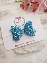 Load image into Gallery viewer, Blue Glitter Bow