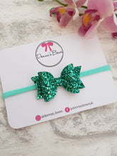 Load image into Gallery viewer, Teal Glitter Bow