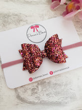 Load image into Gallery viewer, Rose & Gold Glitter Bow