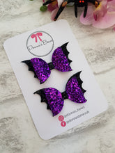 Load image into Gallery viewer, Purple Bat Wing Pigtails