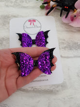 Load image into Gallery viewer, Purple Bat Wing Pigtails