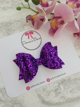 Load image into Gallery viewer, Purple Glitter Bow