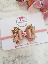 Load image into Gallery viewer, Gold Rose Bow