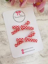 Load image into Gallery viewer, Red Gingham Lace Pigtails