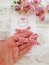 Load image into Gallery viewer, Red Gingham Lace Pigtails