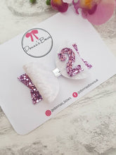 Load image into Gallery viewer, Lilac Glitter Birthday Bow