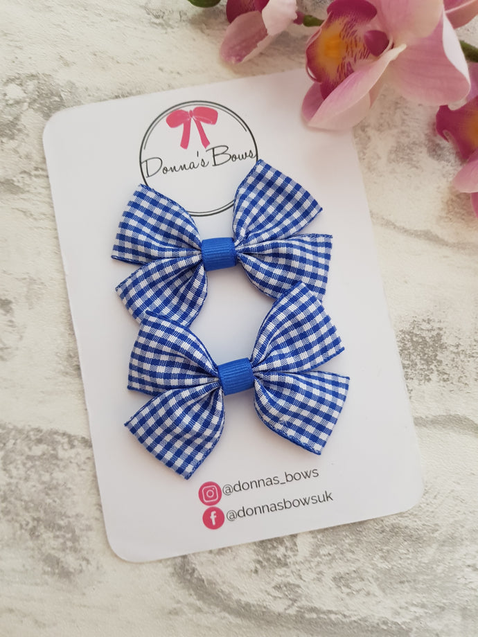 Royal Blue Gingham Pigtails