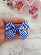 Load image into Gallery viewer, Royal Blue Gingham Pigtails
