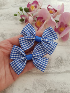 Royal Blue Gingham Pigtails