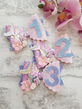 Load image into Gallery viewer, Mermaid Birthday Bow &amp; Badge
