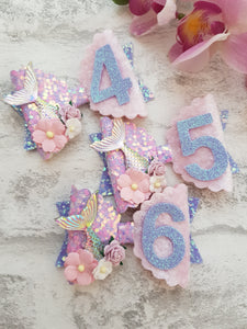 Mermaid Birthday Bow & Badge