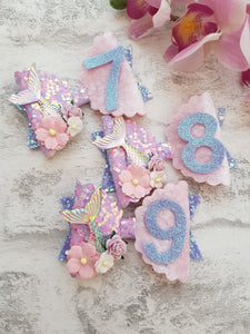 Mermaid Birthday Bow & Badge