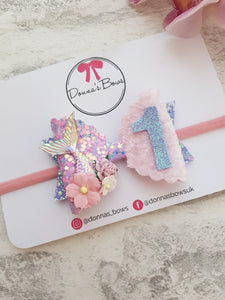 Mermaid Birthday Bow & Badge