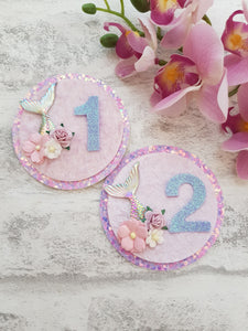 Mermaid Birthday Bow & Badge