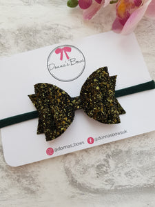 Khaki Glitter Bows