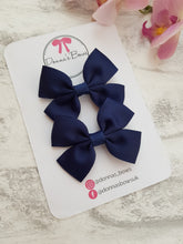 Load image into Gallery viewer, Navy Ribbon Pigtails
