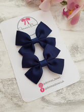 Load image into Gallery viewer, Navy Ribbon Pigtails
