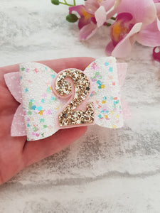 Confetti Birthday Bow & Badge