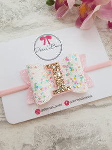 Confetti Birthday Bow & Badge