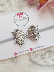 Silver Glitter Bow