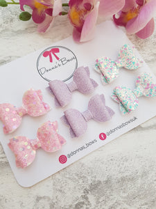 Teeny Bow Pigtail Sets