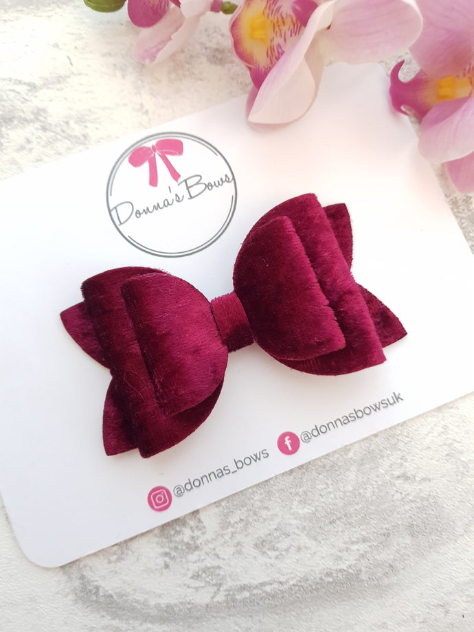 Burgundy Velvet Bow