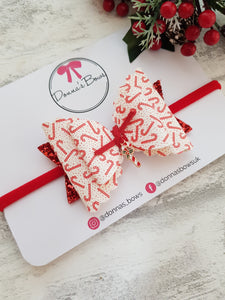 Candy Cane Charm Bow