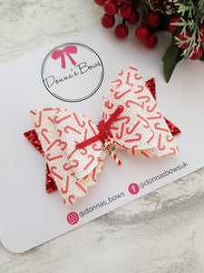 Candy Cane Charm Bow