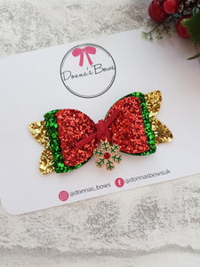 Festive Snowflake Bow