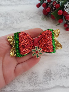 Festive Snowflake Bow