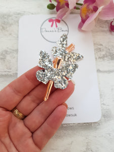 Silver Butterfly Clips