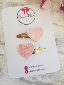 Pink Heart Clips