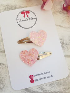 Pink Heart Clips