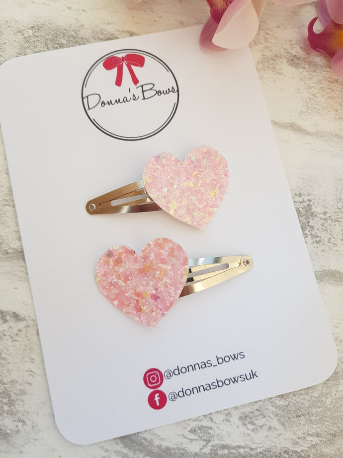 Pink Heart Clips