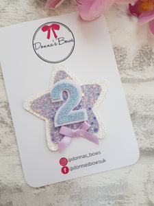 Lilac Star Birthday Badge