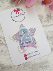 Lilac Star Birthday Badge