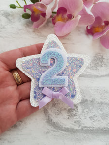 Lilac Star Birthday Badge