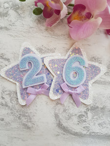 Lilac Star Birthday Badge