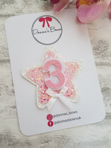 Pink Star Birthday Badge