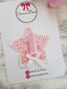 Pink Star Birthday Badge