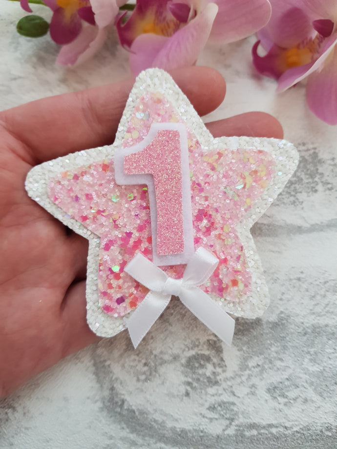 Pink Star Birthday Badge