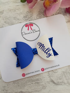 Personalised Royal Blue Bow