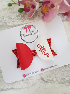 Personalised Red Bow