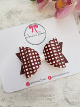 Load image into Gallery viewer, Burgundy Gingham Bow
