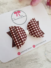 Load image into Gallery viewer, Burgundy Gingham Bow
