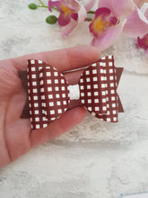 Load image into Gallery viewer, Burgundy Gingham Bow
