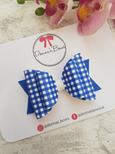 Royal Blue Gingham Bow